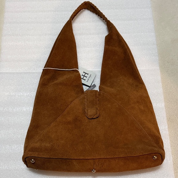 Haute Hippie Handbags - Haute Hippie Suede Brown Shoulder Hobo Bag Soft NWT
